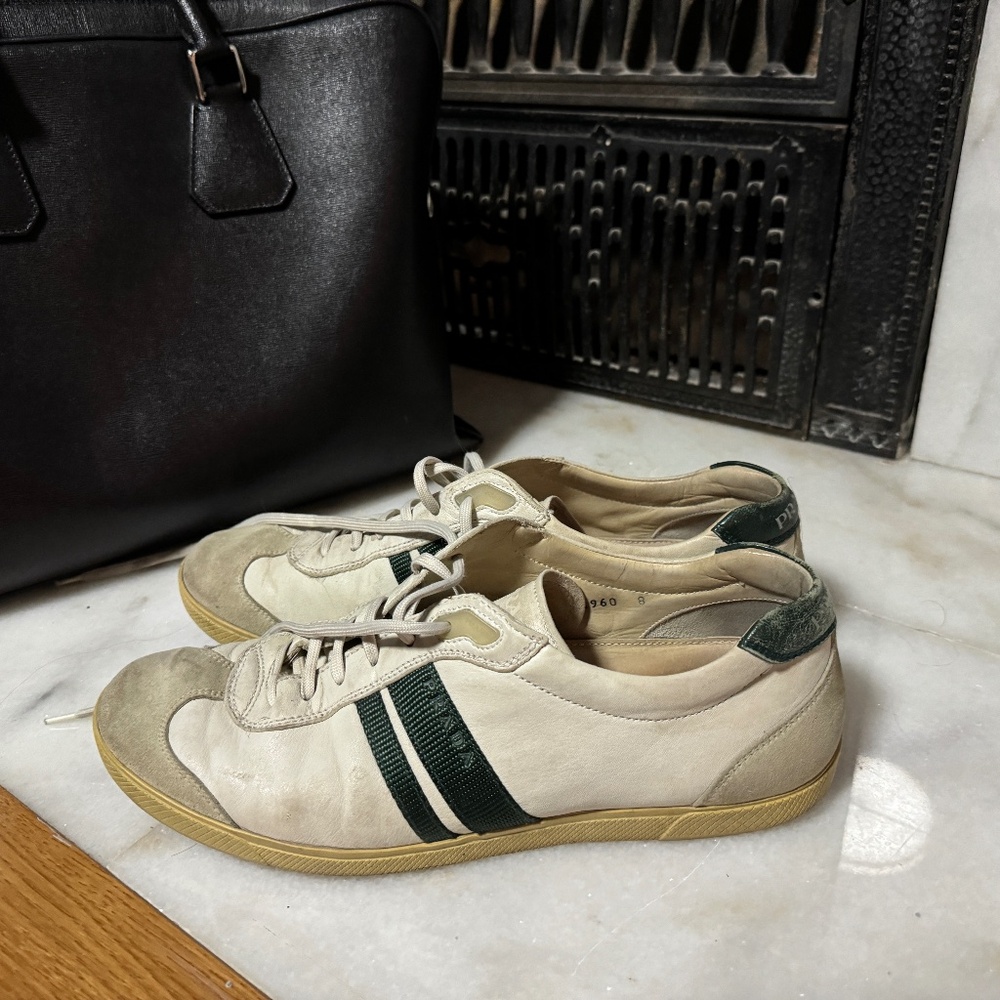 Prada Men's Green / White Size 8 / US 9 Sneakers